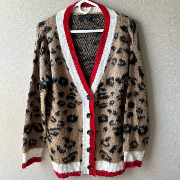 HYFVE Sweaters - HYFVE leopard buttoned soft cozy oversized fit cardigan